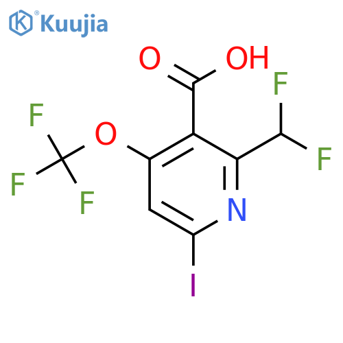 2-(Difluoromethyl)-6-iodo-4-(trifluoromethoxy)pyridine-3-carboxylic acid structure