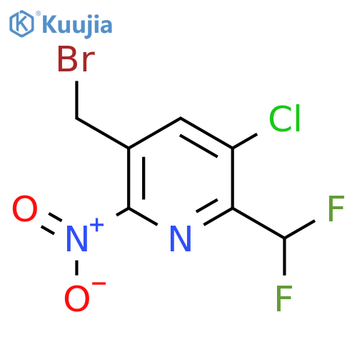3-(Bromomethyl)-5-chloro-6-(difluoromethyl)-2-nitropyridine structure