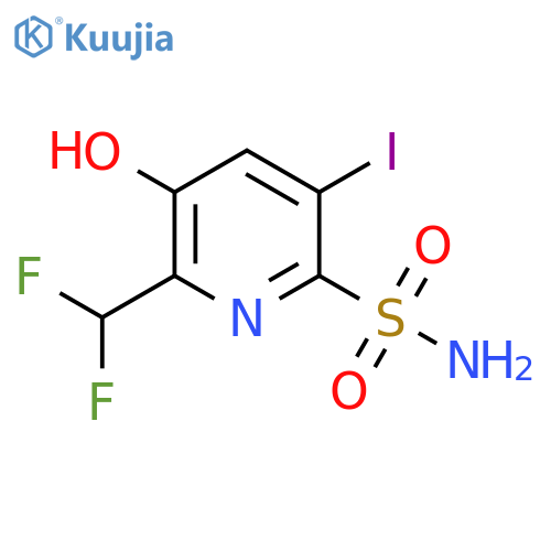 2-(Difluoromethyl)-3-hydroxy-5-iodopyridine-6-sulfonamide structure