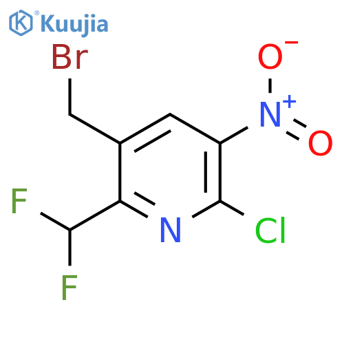 3-(Bromomethyl)-6-chloro-2-(difluoromethyl)-5-nitropyridine structure