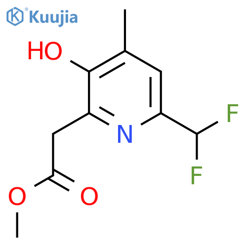Methyl 6-(difluoromethyl)-3-hydroxy-4-methylpyridine-2-acetate structure