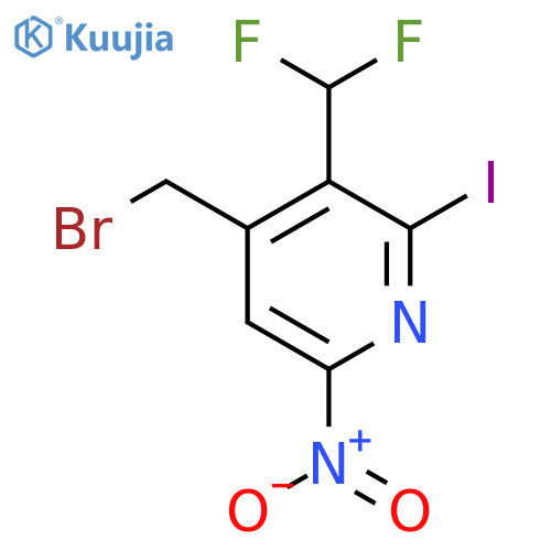 4-(Bromomethyl)-3-(difluoromethyl)-2-iodo-6-nitropyridine structure