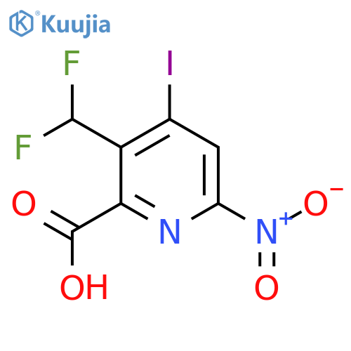 3-(Difluoromethyl)-4-iodo-6-nitropyridine-2-carboxylic acid structure