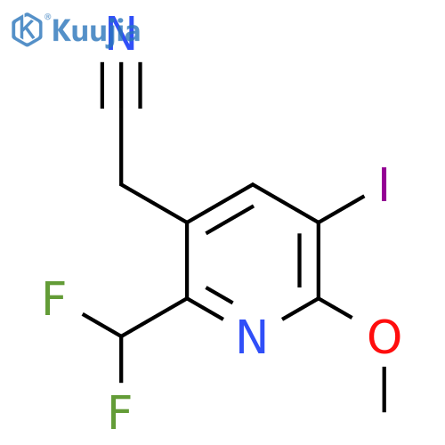 2-(Difluoromethyl)-5-iodo-6-methoxypyridine-3-acetonitrile structure
