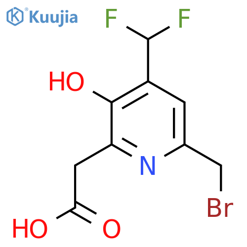 6-(Bromomethyl)-4-(difluoromethyl)-3-hydroxypyridine-2-acetic acid structure