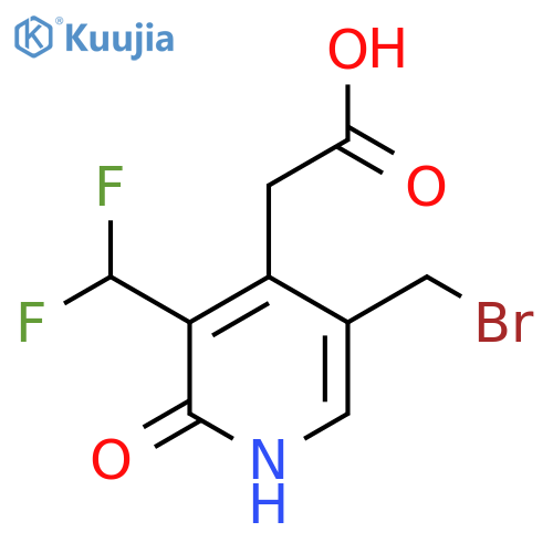 5-(Bromomethyl)-3-(difluoromethyl)-2-hydroxypyridine-4-acetic acid structure
