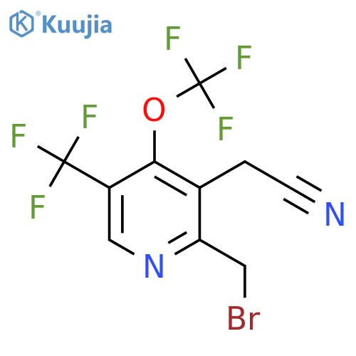 2-(Bromomethyl)-4-(trifluoromethoxy)-5-(trifluoromethyl)pyridine-3-acetonitrile structure