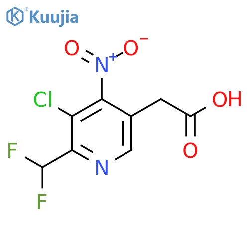 3-Chloro-2-(difluoromethyl)-4-nitropyridine-5-acetic acid structure