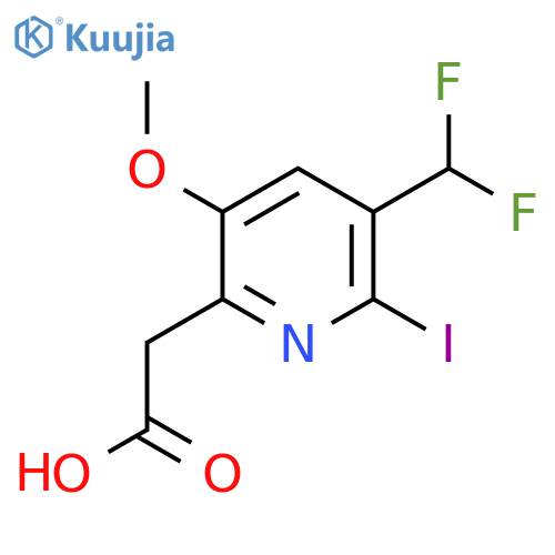 3-(Difluoromethyl)-2-iodo-5-methoxypyridine-6-acetic acid structure