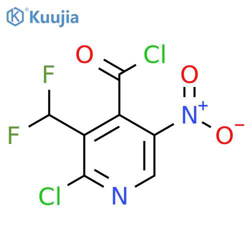 2-Chloro-3-(difluoromethyl)-5-nitropyridine-4-carbonyl chloride structure