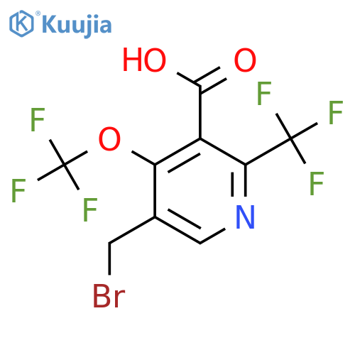 5-(Bromomethyl)-4-(trifluoromethoxy)-2-(trifluoromethyl)pyridine-3-carboxylic acid structure