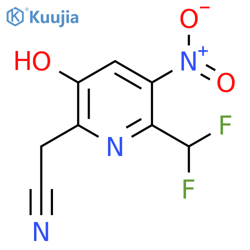 2-(Difluoromethyl)-5-hydroxy-3-nitropyridine-6-acetonitrile structure