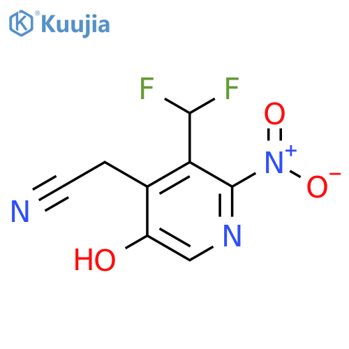 3-(Difluoromethyl)-5-hydroxy-2-nitropyridine-4-acetonitrile structure