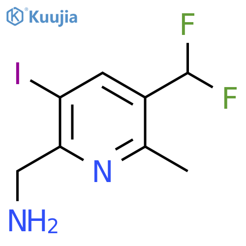 2-(Aminomethyl)-5-(difluoromethyl)-3-iodo-6-methylpyridine structure