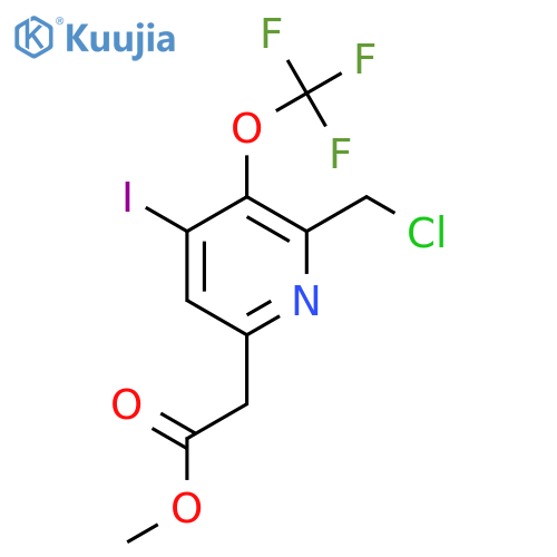 Methyl 2-(chloromethyl)-4-iodo-3-(trifluoromethoxy)pyridine-6-acetate structure