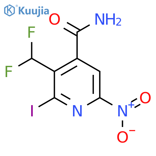 3-(Difluoromethyl)-2-iodo-6-nitropyridine-4-carboxamide structure