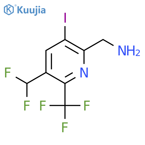 2-(Aminomethyl)-5-(difluoromethyl)-3-iodo-6-(trifluoromethyl)pyridine structure