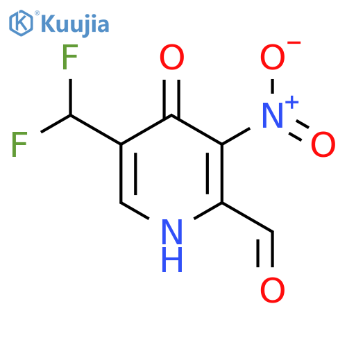 5-(Difluoromethyl)-4-hydroxy-3-nitropyridine-2-carboxaldehyde structure