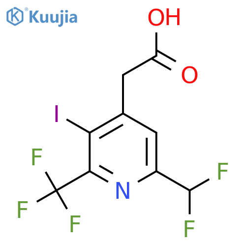 6-(Difluoromethyl)-3-iodo-2-(trifluoromethyl)pyridine-4-acetic acid structure