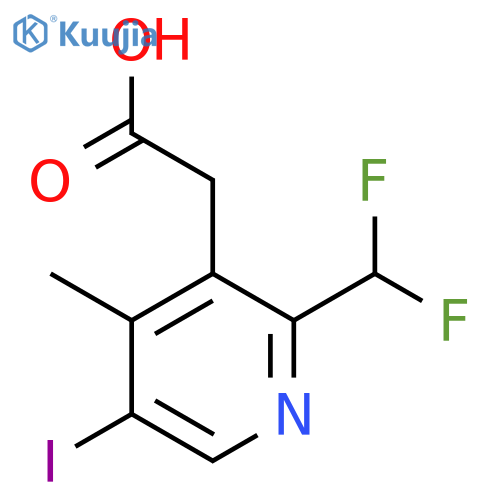 2-(Difluoromethyl)-5-iodo-4-methylpyridine-3-acetic acid structure