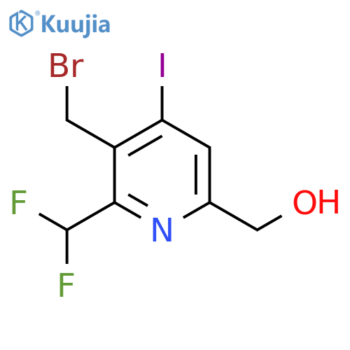 3-(Bromomethyl)-2-(difluoromethyl)-4-iodopyridine-6-methanol structure