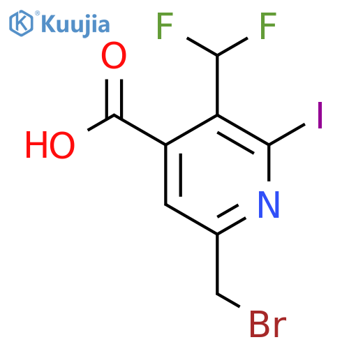 6-(Bromomethyl)-3-(difluoromethyl)-2-iodopyridine-4-carboxylic acid structure