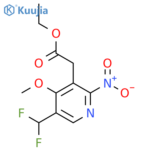 Ethyl 5-(difluoromethyl)-4-methoxy-2-nitropyridine-3-acetate structure