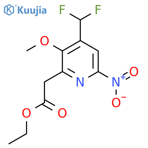 Ethyl 4-(difluoromethyl)-3-methoxy-6-nitropyridine-2-acetate structure