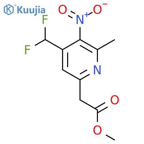 Methyl 4-(difluoromethyl)-2-methyl-3-nitropyridine-6-acetate structure