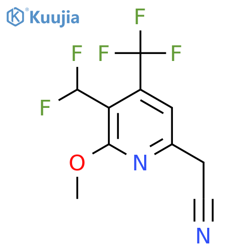 3-(Difluoromethyl)-2-methoxy-4-(trifluoromethyl)pyridine-6-acetonitrile structure