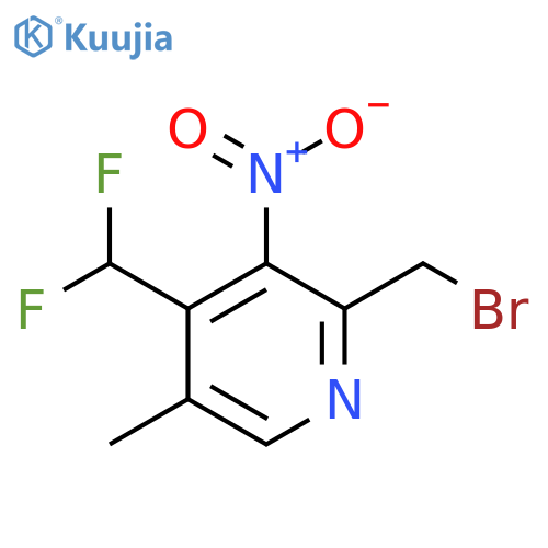 2-(Bromomethyl)-4-(difluoromethyl)-5-methyl-3-nitropyridine structure