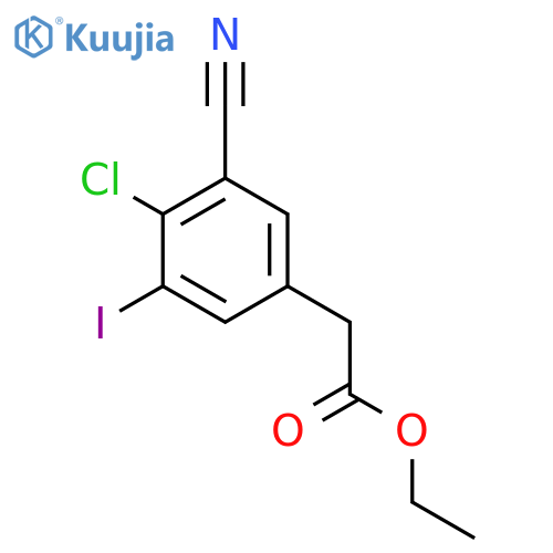 Ethyl 4-chloro-3-cyano-5-iodophenylacetate structure