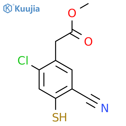 Methyl 2-chloro-5-cyano-4-mercaptophenylacetate structure