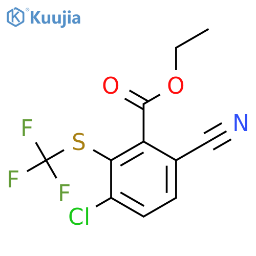 Ethyl 3-chloro-6-cyano-2-(trifluoromethylthio)benzoate structure