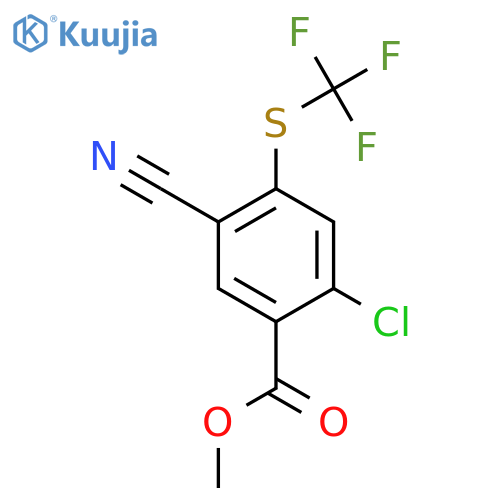 Methyl 2-chloro-5-cyano-4-(trifluoromethylthio)benzoate structure