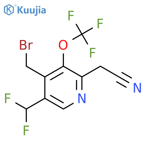 4-(Bromomethyl)-5-(difluoromethyl)-3-(trifluoromethoxy)pyridine-2-acetonitrile structure