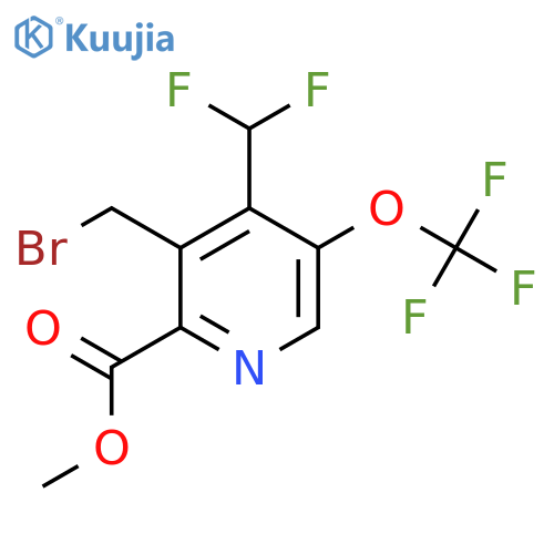 Methyl 3-(bromomethyl)-4-(difluoromethyl)-5-(trifluoromethoxy)pyridine-2-carboxylate structure