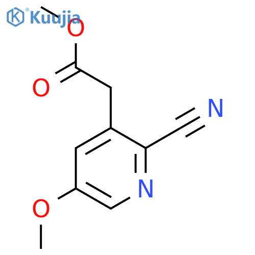 Methyl 2-cyano-5-methoxypyridine-3-acetate structure