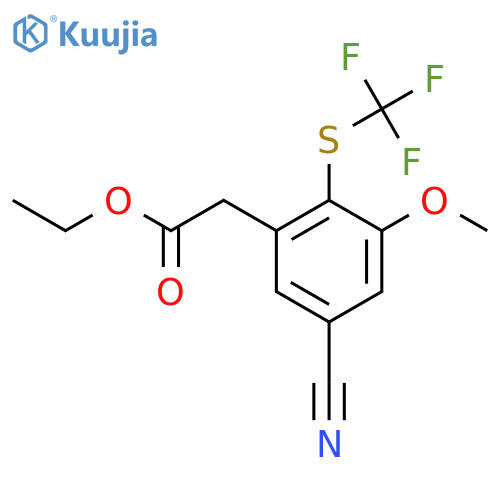 Ethyl 5-cyano-3-methoxy-2-(trifluoromethylthio)phenylacetate structure