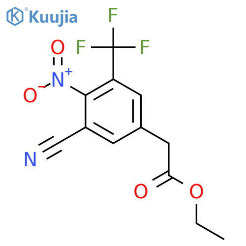 Ethyl 3-cyano-4-nitro-5-(trifluoromethyl)phenylacetate structure