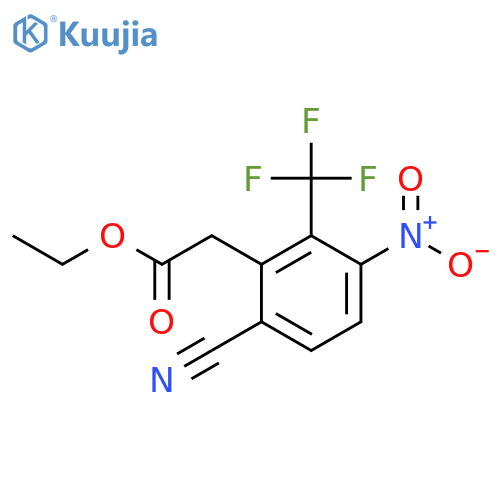 Ethyl 6-cyano-3-nitro-2-(trifluoromethyl)phenylacetate structure