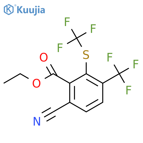 Ethyl 6-cyano-3-trifluoromethyl-2-(trifluoromethylthio)benzoate structure