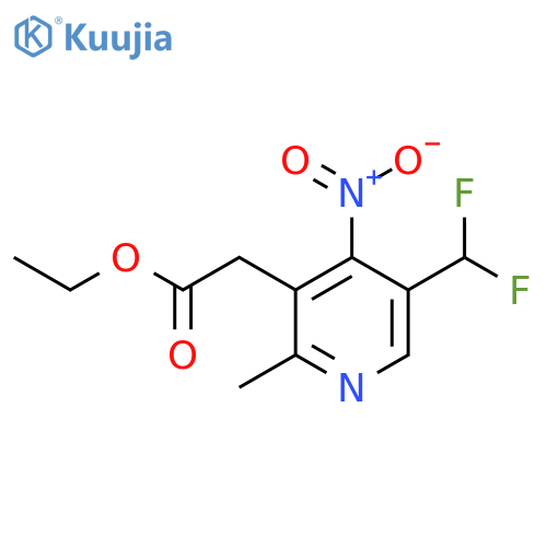 Ethyl 5-(difluoromethyl)-2-methyl-4-nitropyridine-3-acetate structure