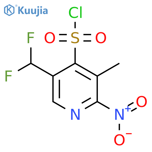 5-(Difluoromethyl)-3-methyl-2-nitropyridine-4-sulfonyl chloride structure