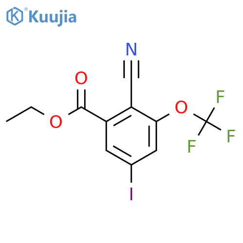 Ethyl 2-cyano-5-iodo-3-(trifluoromethoxy)benzoate structure
