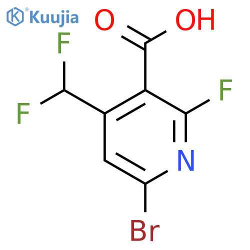 6-Bromo-4-(difluoromethyl)-2-fluoropyridine-3-carboxylic acid structure