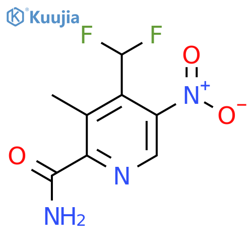 4-(Difluoromethyl)-3-methyl-5-nitropyridine-2-carboxamide structure