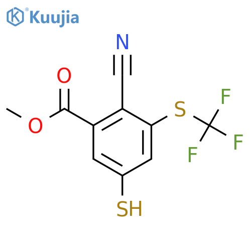 Methyl 2-cyano-5-mercapto-3-(trifluoromethylthio)benzoate structure