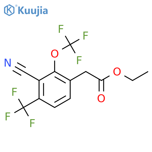 Ethyl 3-cyano-2-trifluoromethoxy-4-(trifluoromethyl)phenylacetate structure