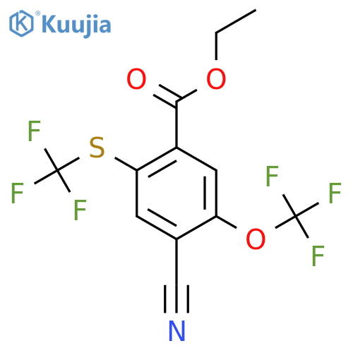 Ethyl 4-cyano-5-trifluoromethoxy-2-(trifluoromethylthio)benzoate structure